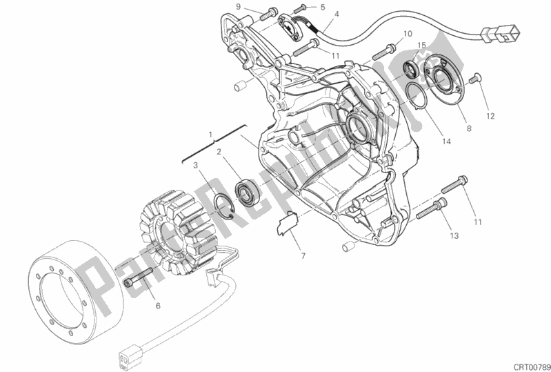 Alle onderdelen voor de Generator Deksel van de Ducati Scrambler 1100 Sport Thailand 2020